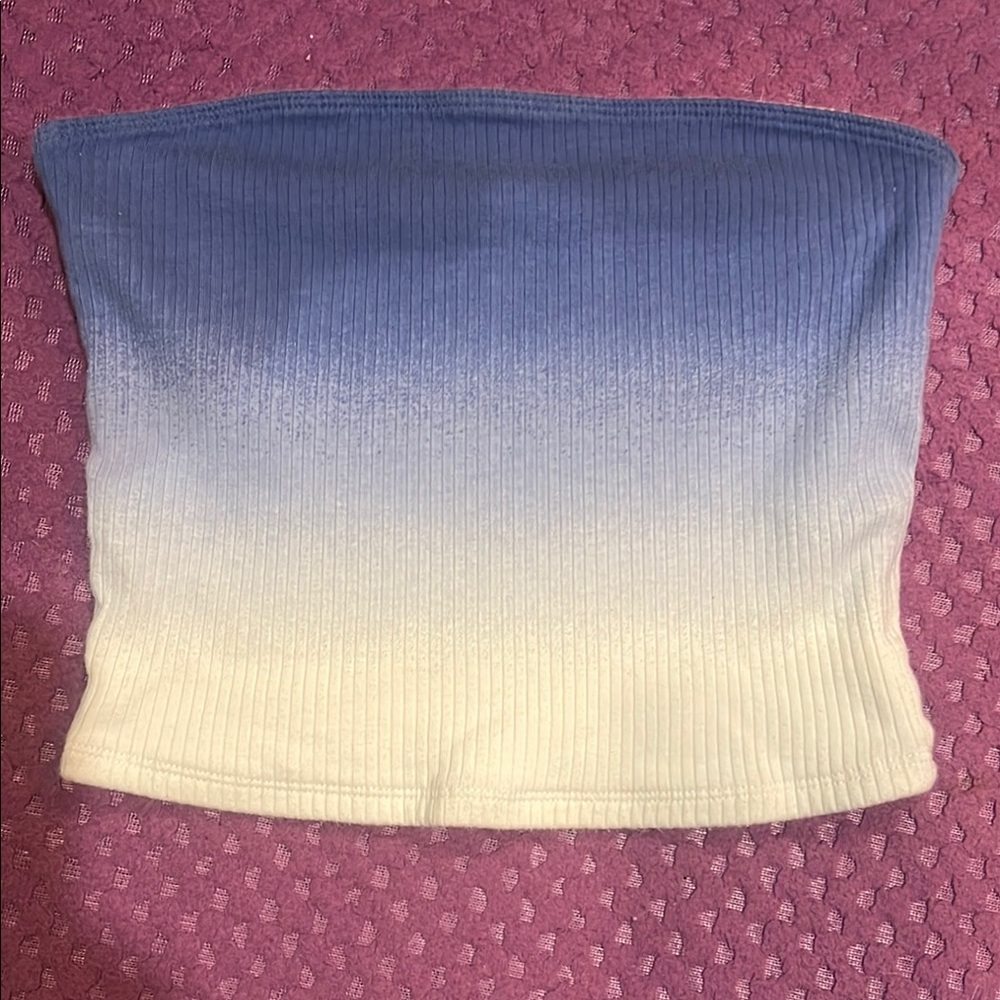 Hollister size small Blue and White Ombre ribbed Tube Top